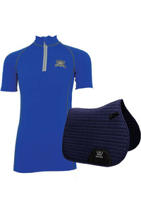 2023 Woof Wear Matchy Matchy Young Rider Shirt & Saddle Pad Summer Holidays Bundle WWYR4 - Electric Blue / Navy